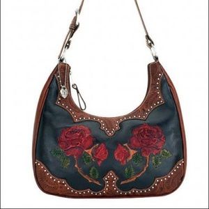 American West “Roses are Red” Scoop Top Hobo Bag